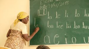 literacy class in Mozambique