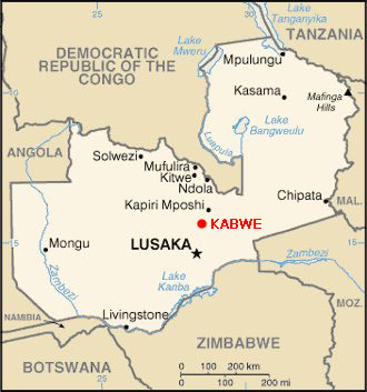 map of Zambia